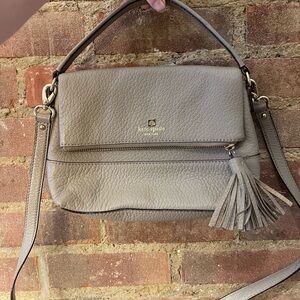 Kate Spade Gray Crossbody Bag with Tassel Detail
